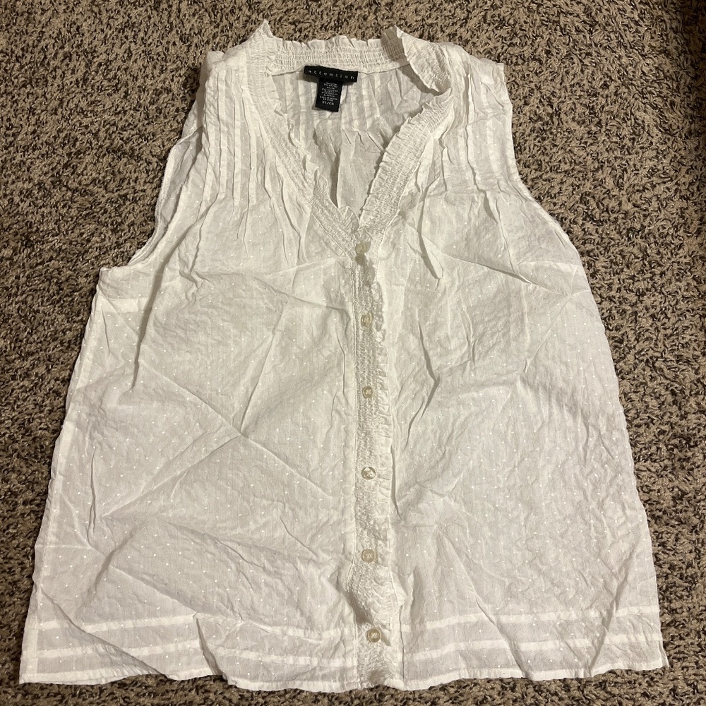 White poka- dot blouse